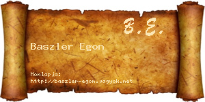 Baszler Egon névjegykártya